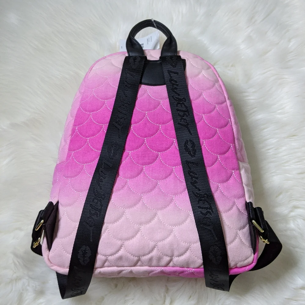 Betsey Johnson Pink Mermaid Scales Backpack Ombre